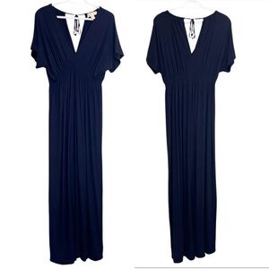 MICHAEL Michael Kors Navy Blue Greek Goddess Style Maxi Dress